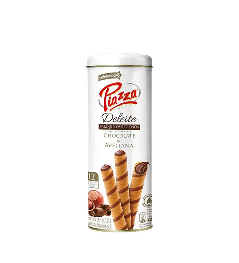 Barquillo Piazza Deleite Lata Chocolate y Avellana - 120g