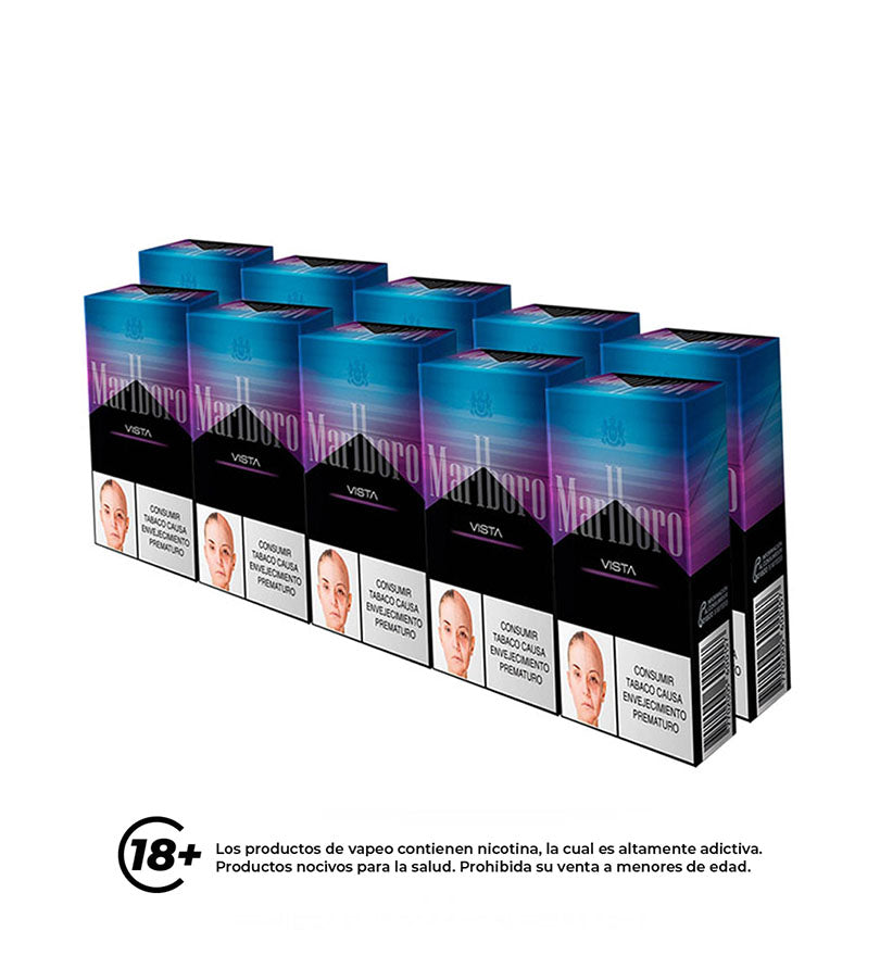 Cartón Medio Cigarrillo Marlboro Fusion Mora Azul - 20 Cajetillas