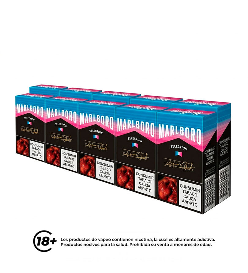 Cartón Medio Cigarrillo Marlboro Fusion Rosa Azul - 20 Cajetillas