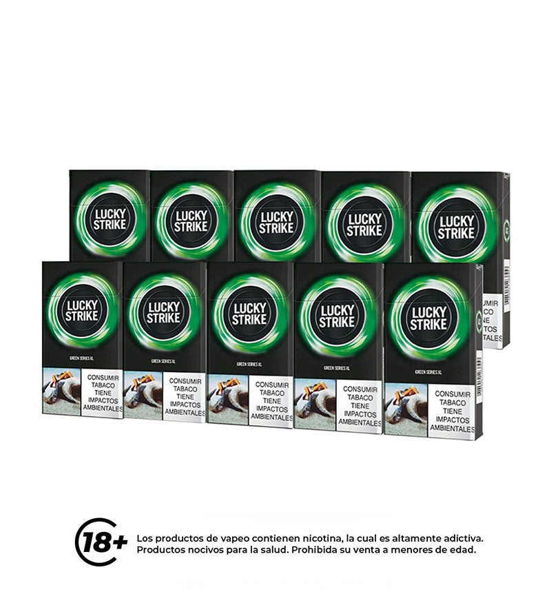 Cartón Paquete Cigarrillo Lucky Gin - 10 Cajetillas