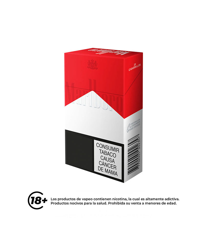 Cajetilla de cigarrillos Marlboro Rojo