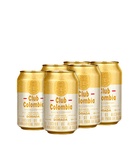 6 Pack Cerveza Club Colombia Dorada Lata - 330cc