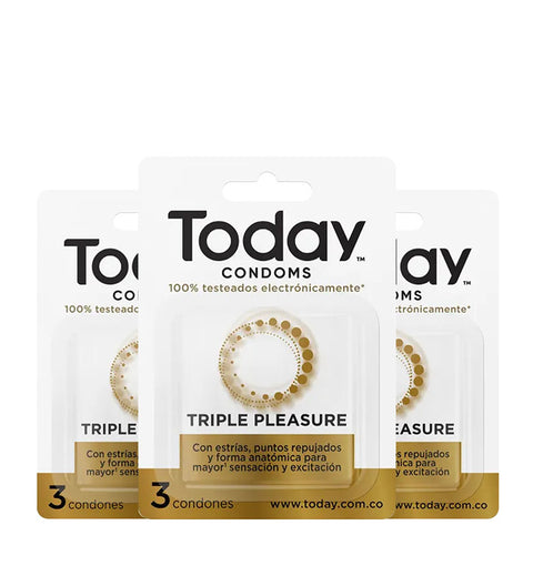 Triple Pleasure Today Condoms - 3 units