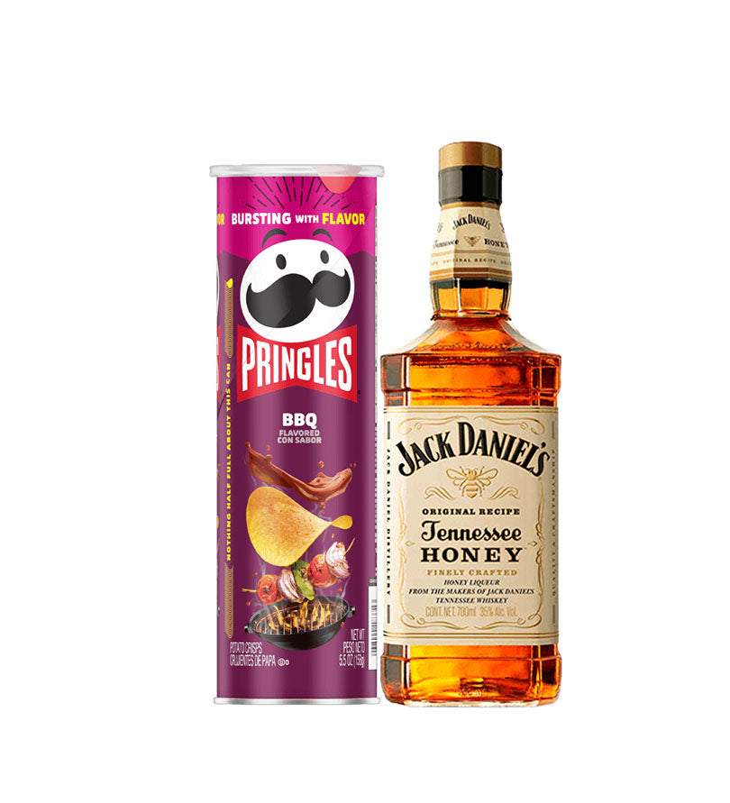 Oferta Jack Daniel's Honey 700ml + Papas Pringles BBQ 158g