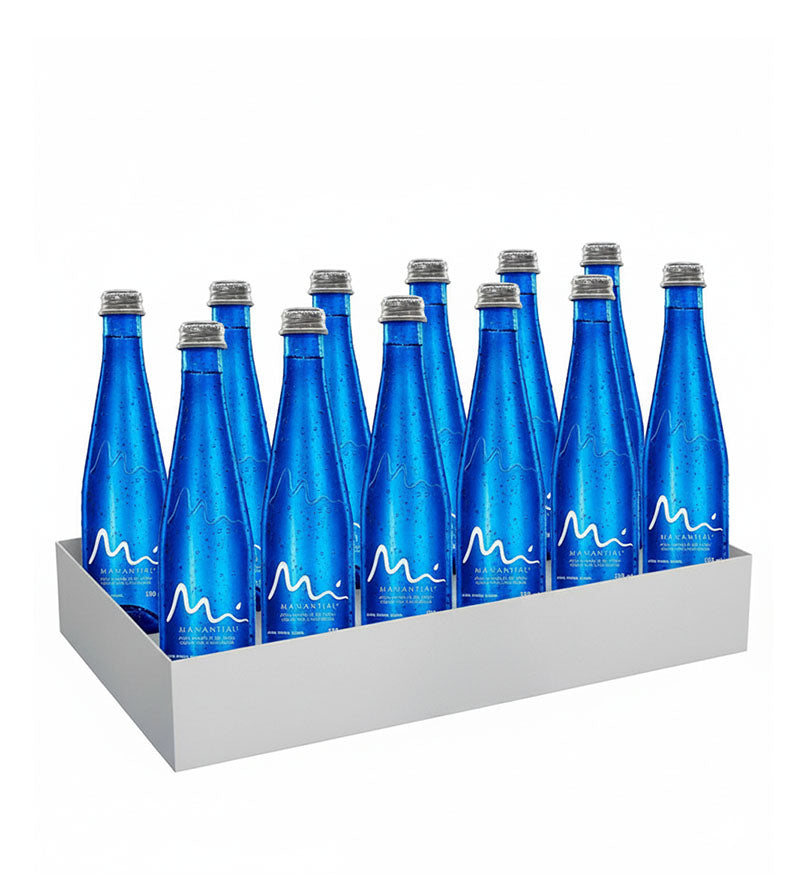 Paca de 12 botellas de vidrio de agua Manantial de 500 ml
