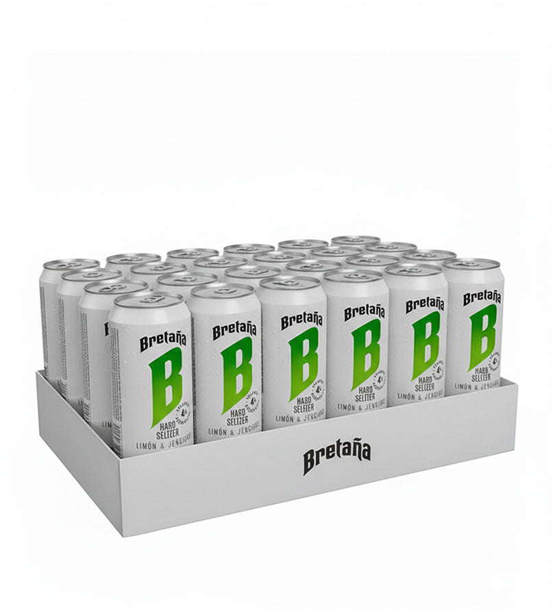 Paca de 24 latas de Bretaña Hard Seltzer Limón & Jengibre de 269 ml