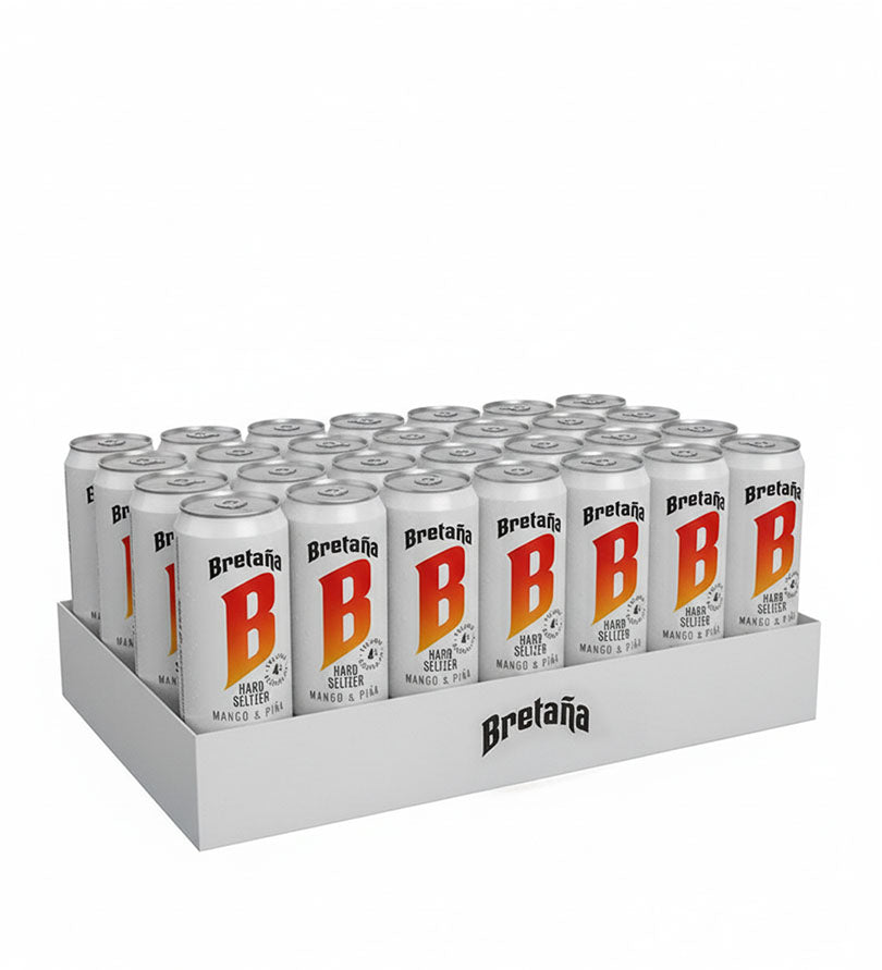 Paca de 24 latas de Bretaña Hard Seltzer Mango & Piña de 269 ml