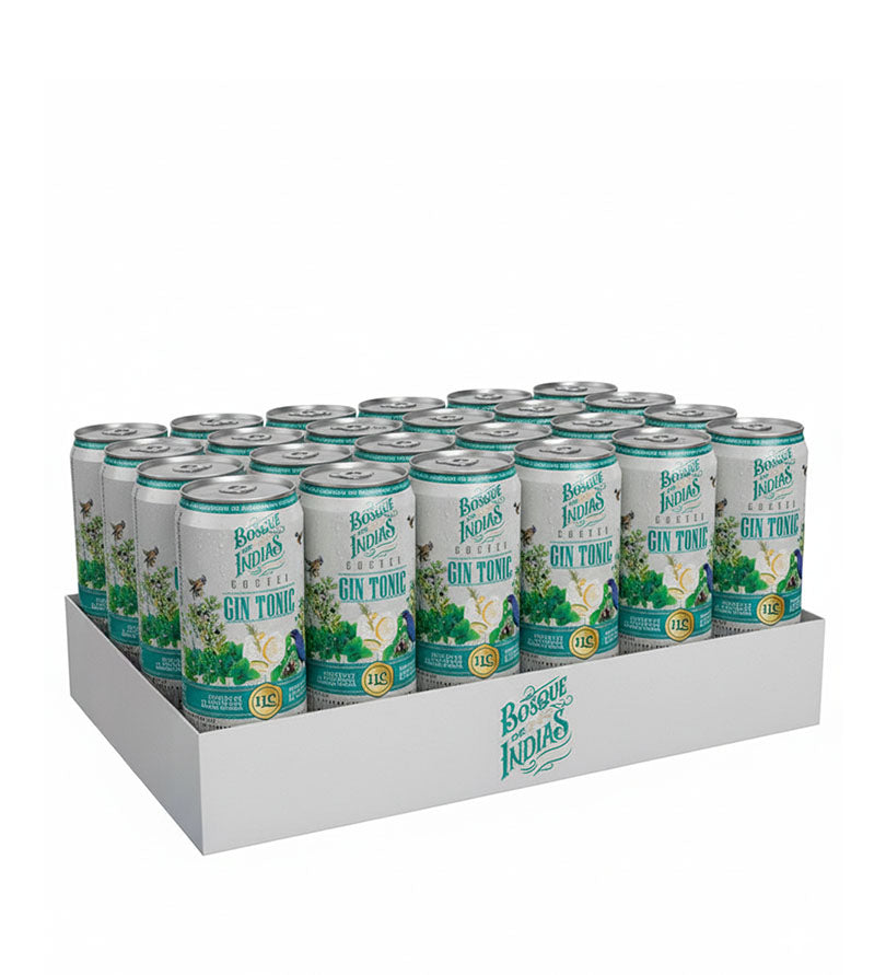 Paca de 24 latas de cóctel Gin Tonic Bosque de Indias de 295 ml
