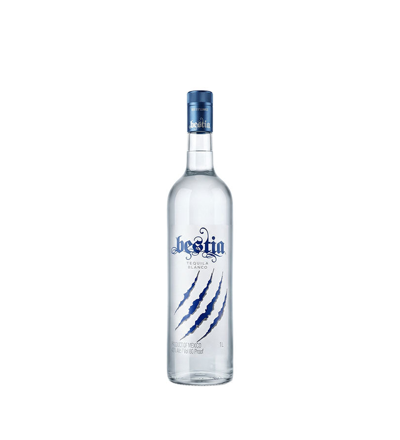 Botella de litro de Tequila Bestia Blanco