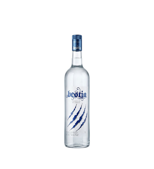 Botella de litro de Tequila Bestia Blanco