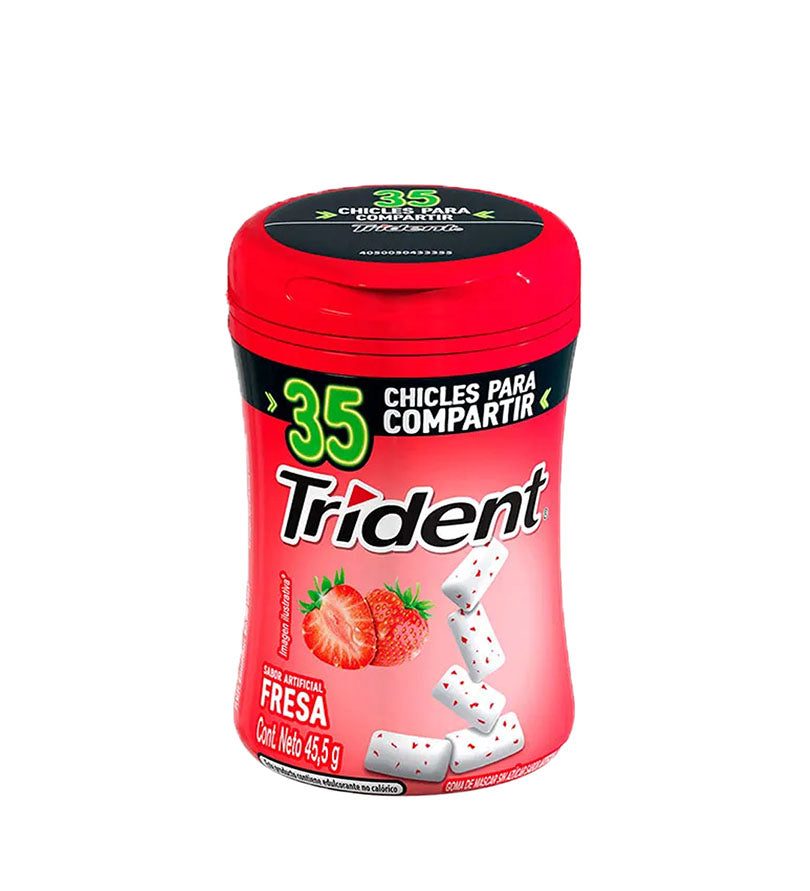 Chicle Trident Tarro Fresa - 45,5g