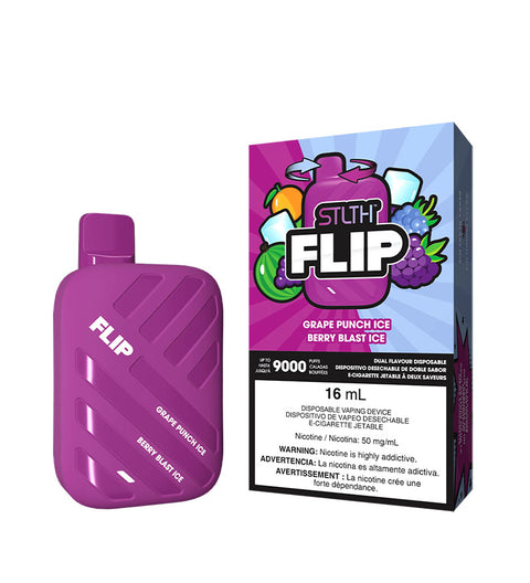 Disposable Vaper Stlth Flip Grape Punch Ice And Berry Blast Ice 50mg - 9000 Puff