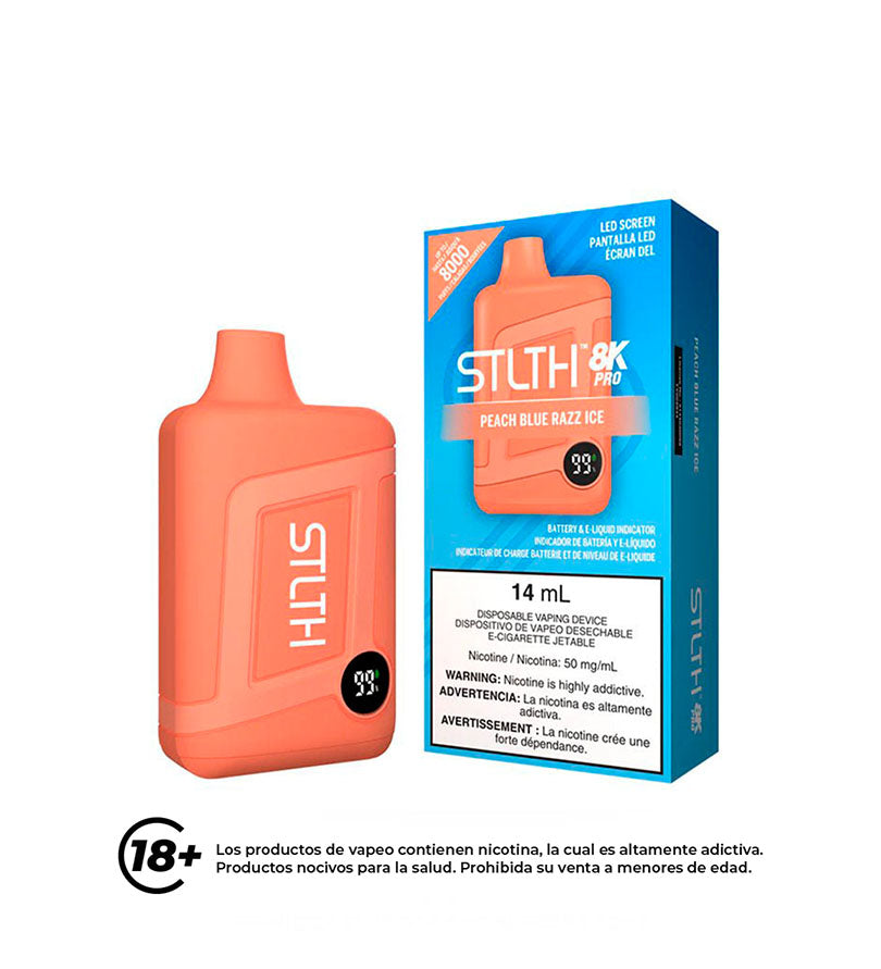 Disposable Vaper Stlth Peach Blue Razz Ice 50mg - 8000 Puff 