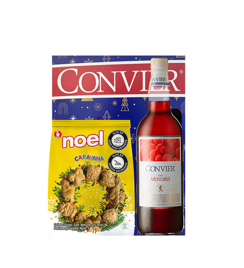 Moscatel Convier Wine 750ML + Sweet Christmas Caravan Cookie - 150G
