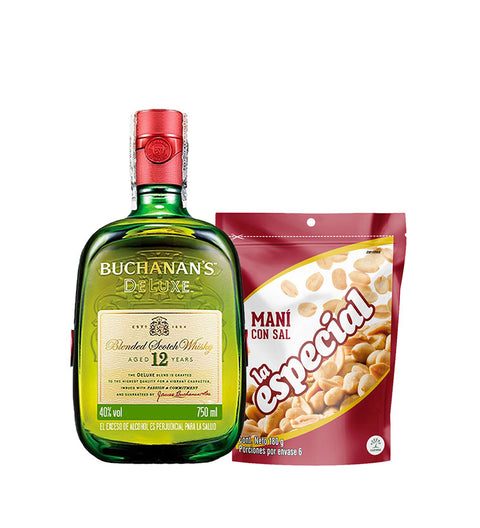Combo Whisky Buchanan's Deluxe 12 Años Botella + Maní La Especial Salado
