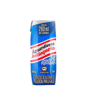 Aguardiente Antioqueño Tapa Azul Cuarto - 260ml - Licores Medellín