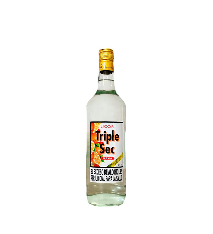 Botella de licor Triple Sec Deva de 1 litro