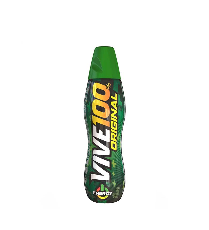 Botella de bebida energizante Vive 100 de 380 ml