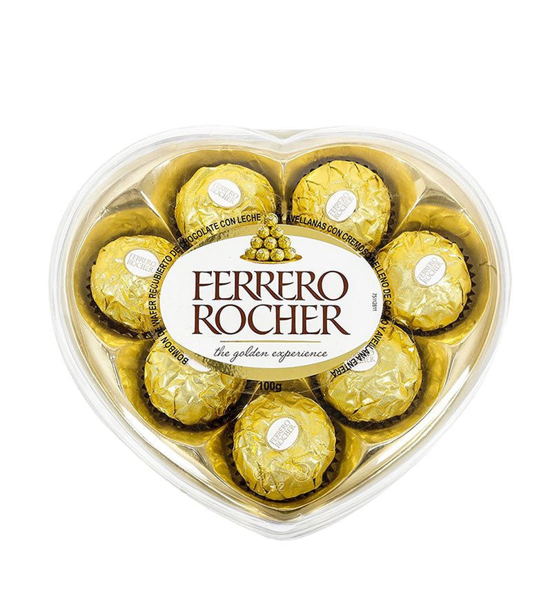Cofre corazón de bombones Ferrero Rocher de 100 g de 8 unidades