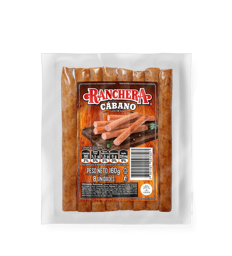 Empaque de cábano Ranchera de 160 g de 8 unidades