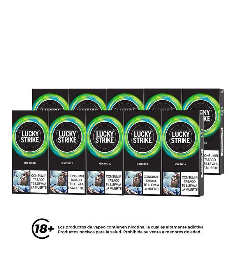 Cartón Medio Cigarrillo Lucky Manzana Ice - 20 Cajetillas - Licores Medellín