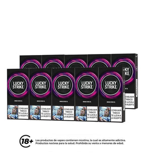 Cartón Medio Cigarrillo Lucky Mora Ice - 20 Cajetillas - Licores Medellín