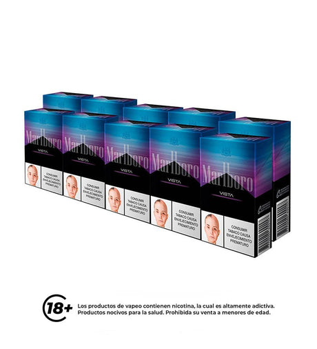 Cartón Paquete Cigarrillo Marlboro Fusion Mora Azul - 10 Cajetillas - Licores Medellín