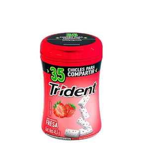 Chicle Trident Tarro Fresa - 45,5g - Licores Medellín