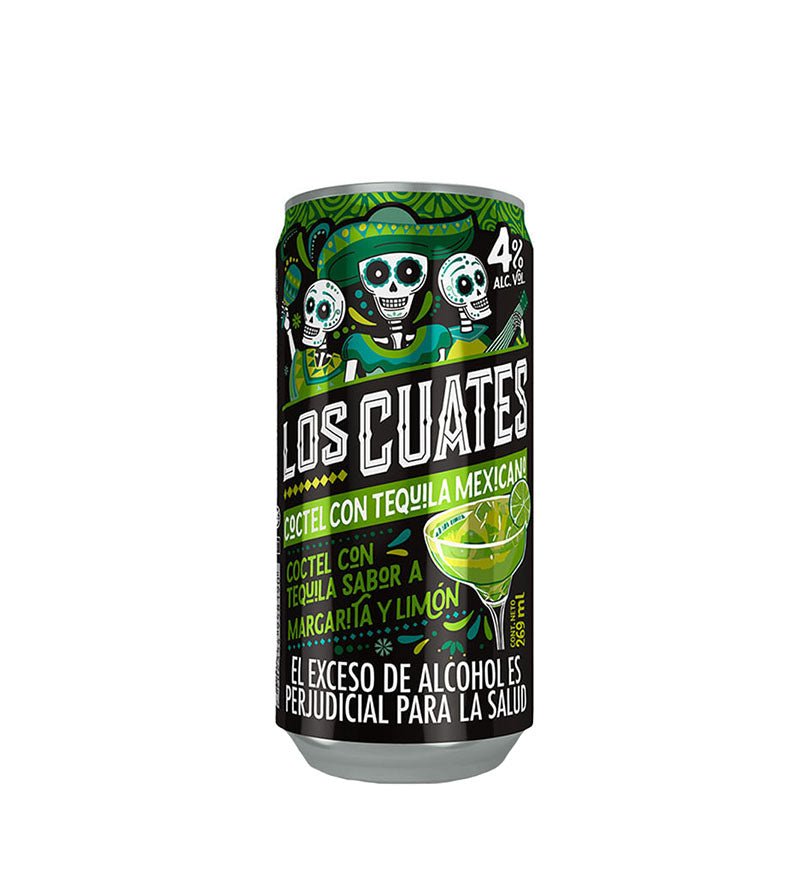 Envase de cóctel con tequila Los Cuates Margarita Limón de 269 ml