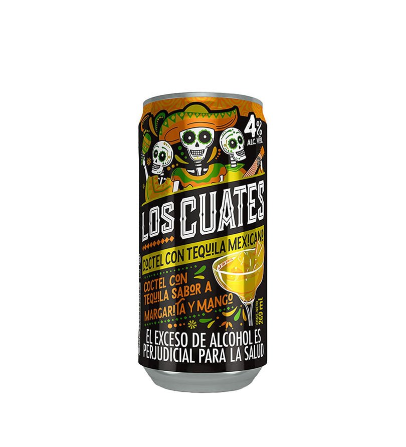Envase de cóctel con tequila Los Cuates Margarita Mango de 269 ml