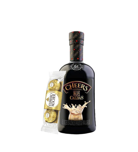 Combo Crema de Ron Cheers Botella 700ml + Chocolate Ferrero Rocher 3und - Licores Medellín