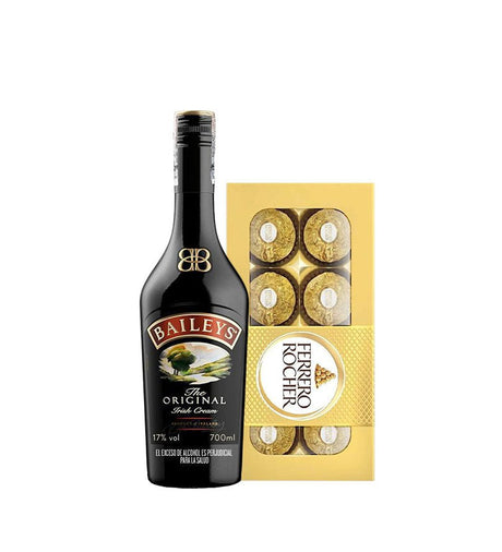 Combo Crema de Whisky Baileys Botella 700ml + Bombones de Chocolate Ferrero Rocher 8und - Licores Medellín