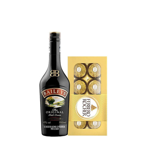 Combo Crema de Whisky Baileys Botella 700ml + Chocolate Ferrero Rocher 8und - Licores Medellín