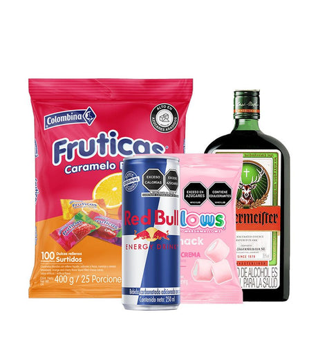 Combo Halloween - Jagermeister, Redbull, Caramelos Fruticas, Masmelos - Licores Medellín