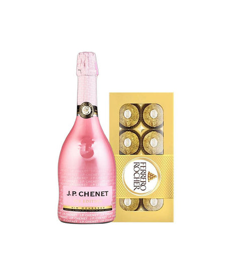 Combo JP Chenet Ice Rose Edition Botella 750ml + Chocolate Ferrero Rocher - 8und - Licores Medellín