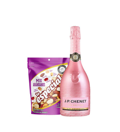 Combo Vino Espumoso JP. Chenet Ice Rose Edition Botella 750ml + Maní con Arándanos La Especial Doypack 180g - Licores Medellín