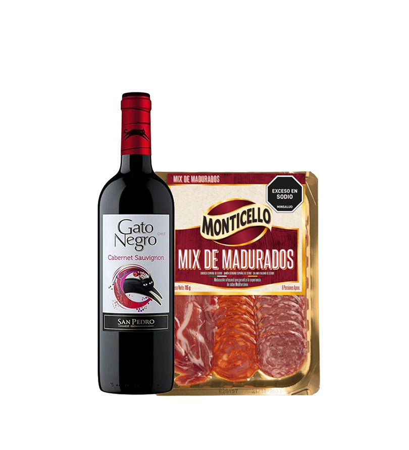 Combo Vino Gato Negro Cabernet Sauvignon + Mix Madurados - Licores Medellín