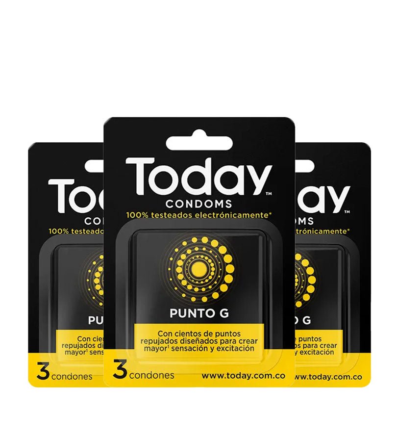 Caja de condones Today Punto G con 3 unidades