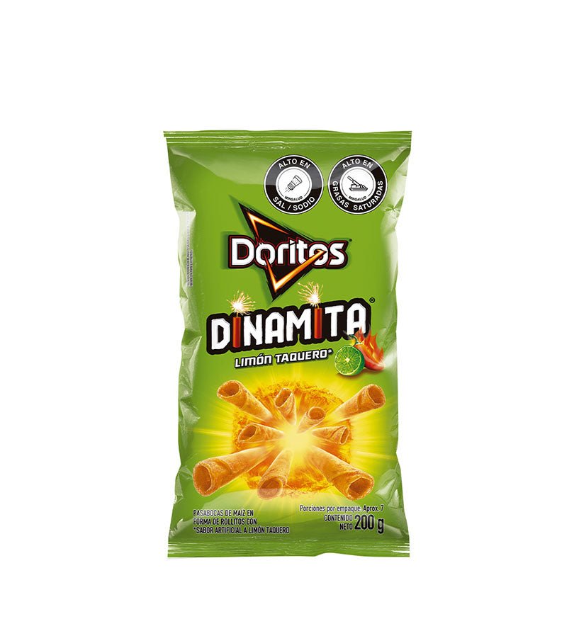 Empaque de Doritos Dinamita Limón Taquero de 200 g