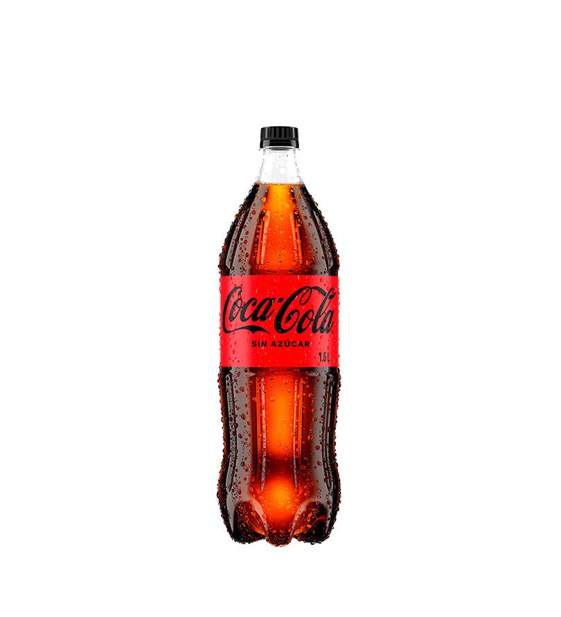 Botella de gaseosa Coca-Cola Zero Sin Azúcar de 1,5 L