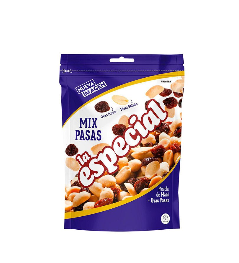 Doypack de maní con pasas La Especial de 180 g