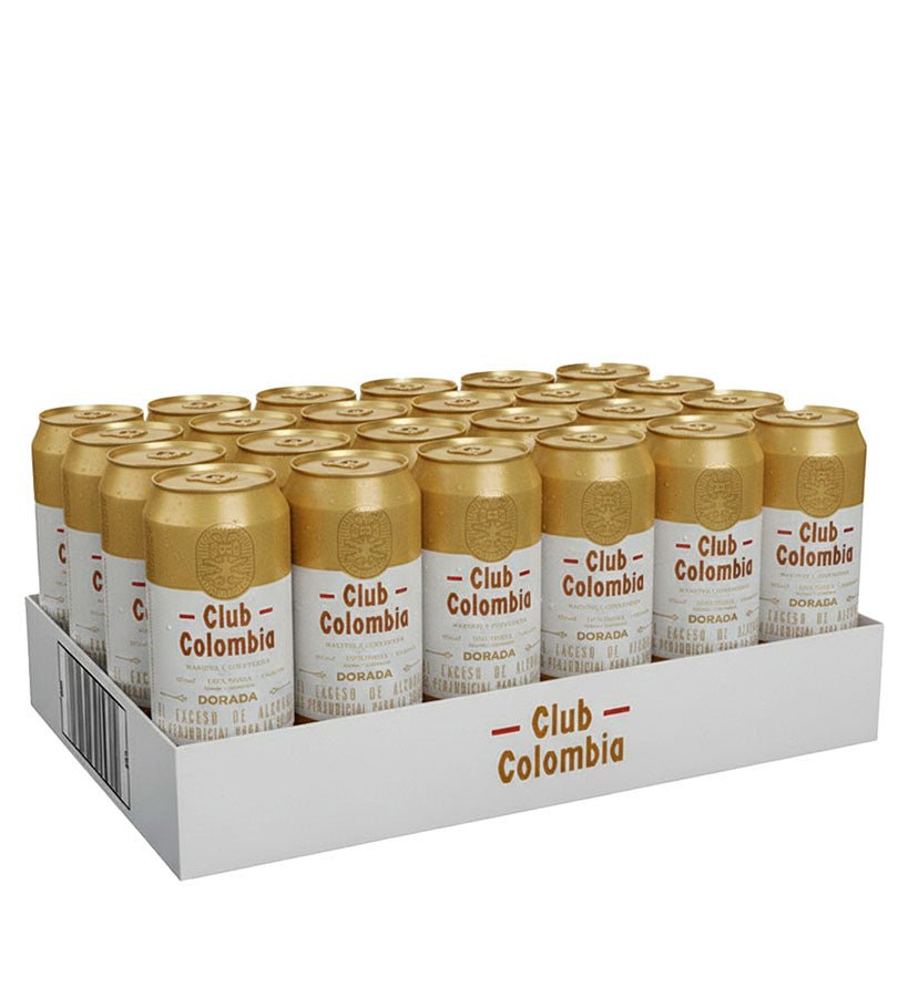 Paca de 24 latas de cerveza Club Colombia Dorada de 330 ml