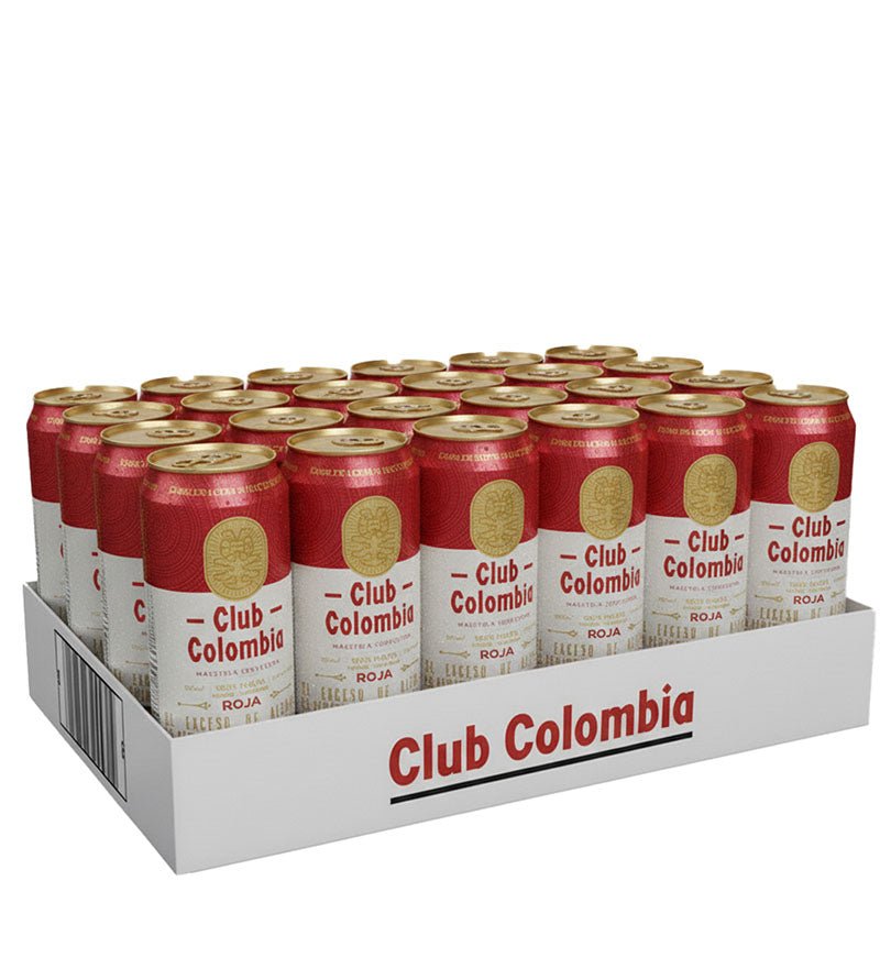 Paca de 24 latas de cerveza Club Colombia Roja de 330 ml