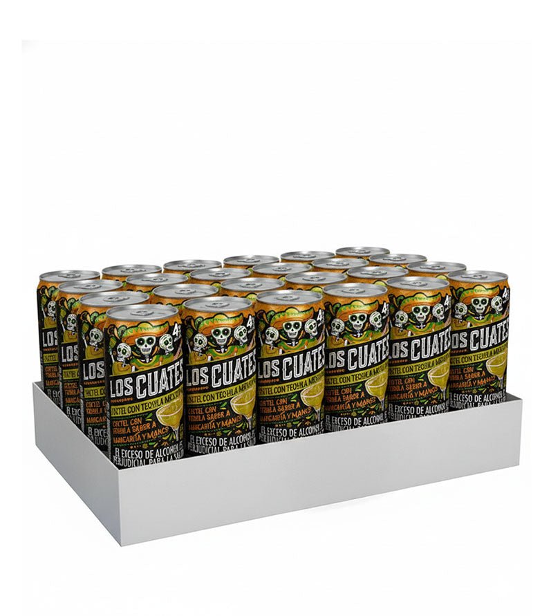 Paca de 24 latas de cóctel con tequila Los Cuates Margarita Mango de 269 ml