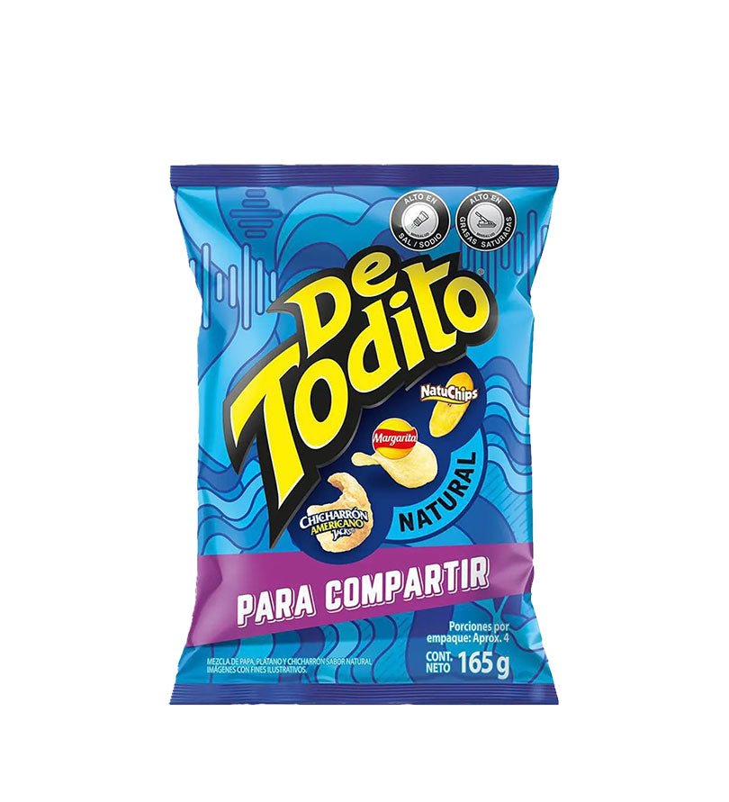 Empaque de pasabocas De Todito Natural de 165 g