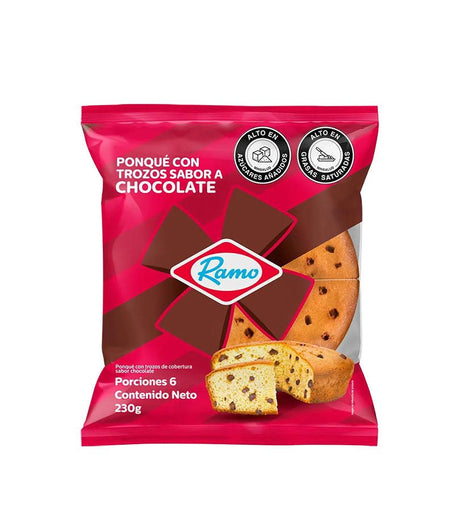 Ponqué Trozos de Chocolate Ramo - 230g - Licores Medellín