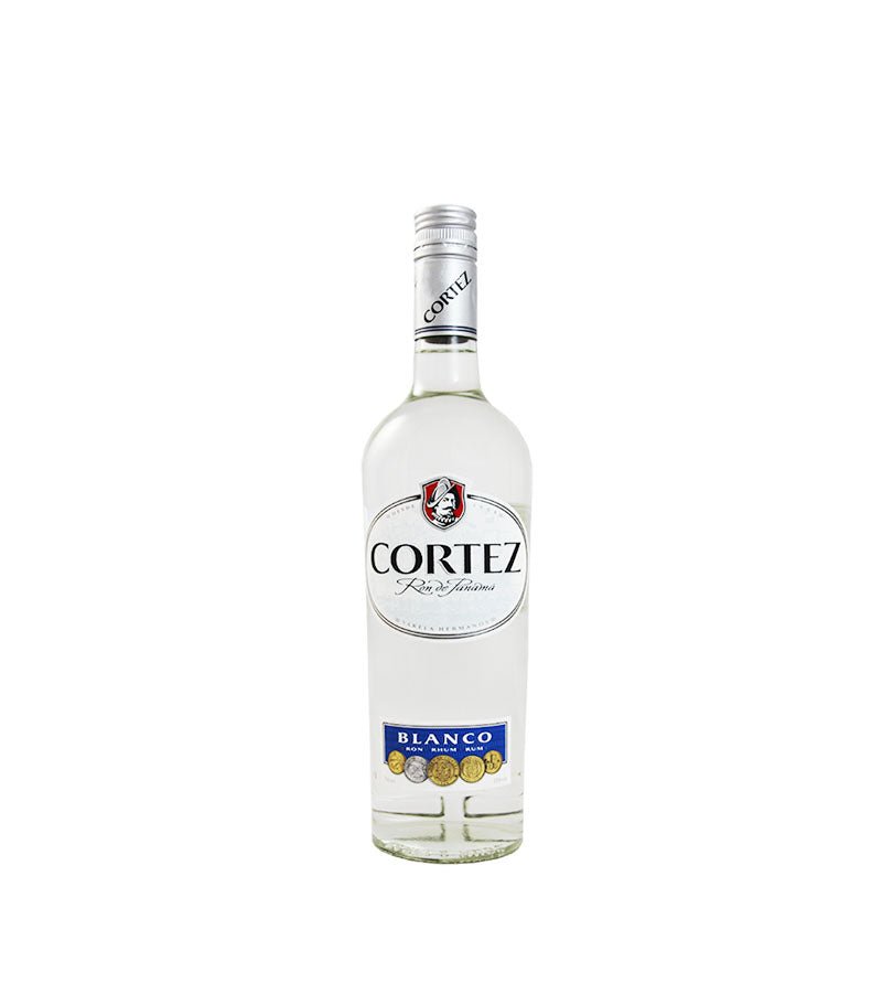Botella transparente de Ron Cortez Blanco de 1 litro