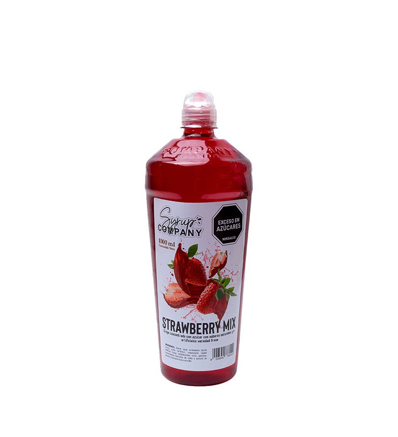 Botella de sirope Strawberry Mix Syrup Company de 1 L