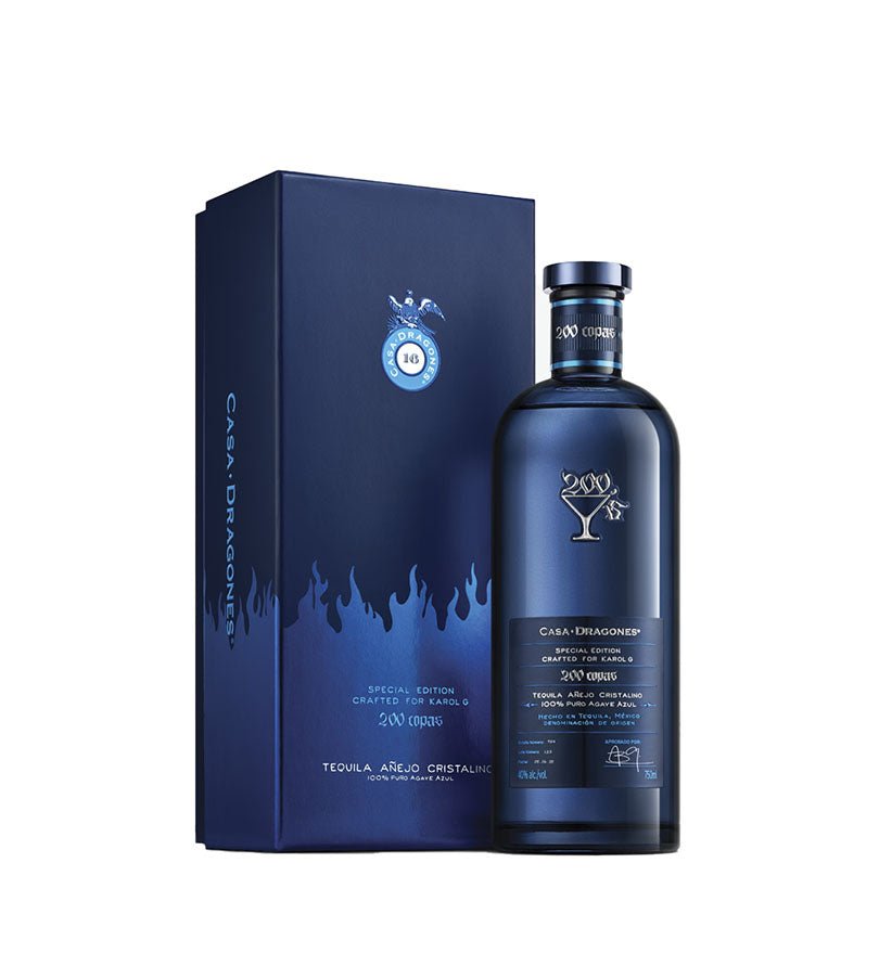 Botella de Tequila Casa Dragones Cristalino 200 Copas de 750 ml