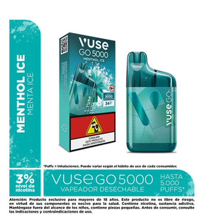 Vapeador Desechable Vuse Go Menthol Ice - 5000 Puff - Licores Medellín